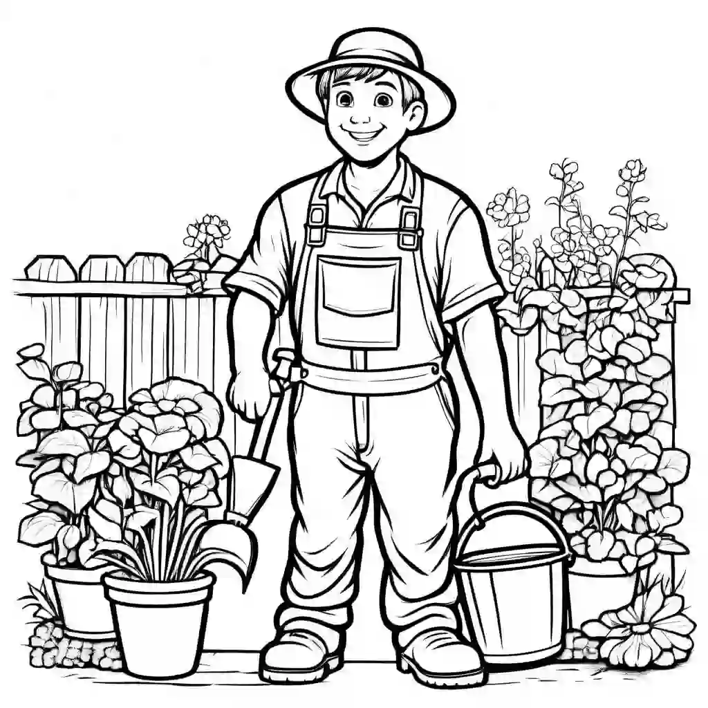 Gardener coloring pages